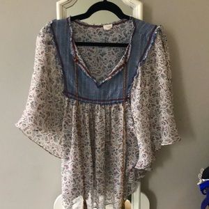 Hyku short sleeve sheer shirt size L